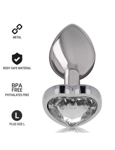 INTENSE - PLUG ANAL MÉTAL ALUMINIUM COEUR BLANC TAILLE L