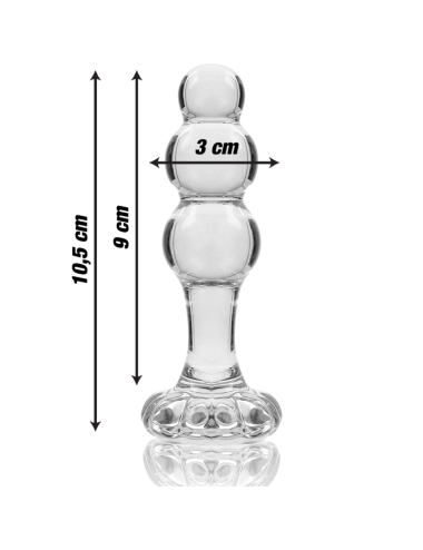 NEBULA SERIES BY IBIZA - MODÈLE 1 BOUCHON EN VERRE BOROSILICATE TRANSPARENT 10.5 CM -O- 3 CM