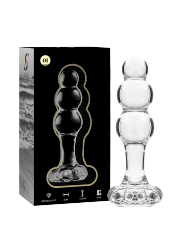 NEBULA SERIES BY IBIZA - MODÈLE 1 BOUCHON EN VERRE BOROSILICATE TRANSPARENT 10.5 CM -O- 3 CM