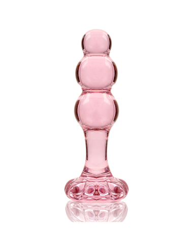 NEBULA SERIES BY IBIZA - MODÈLE 1 PLUG ANAL VERRE BOROSILICATE ROSE 10.5 CM -O- 3 CM