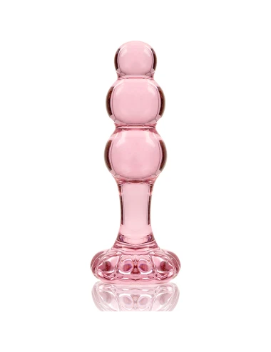 NEBULA SERIES BY IBIZA - MODÈLE 1 PLUG ANAL VERRE BOROSILICATE ROSE 10.5 CM -O- 3 CM