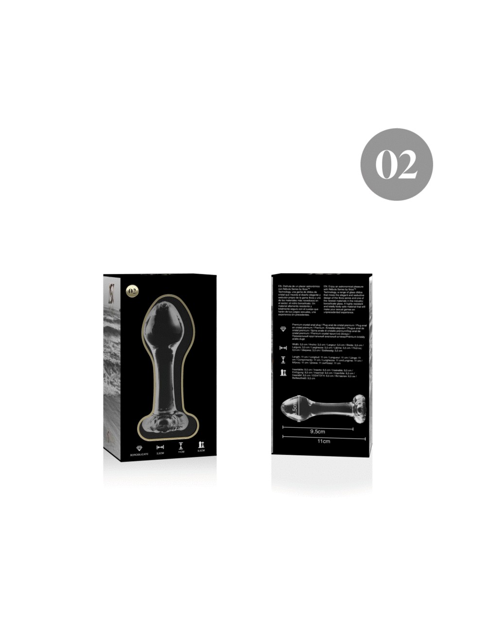 NEBULA SERIES BY IBIZA - PLUG ANAL MODÈLE 2 VERRE BOROSILICATE CLAIR 11 CM -O- 3.5 CM NEBULA SERIES BY IBIZA - PLUG ANAL MODÈLE 2 VERRE BOROSILICATE CLAIR 11 CM -O- 3.5 CM