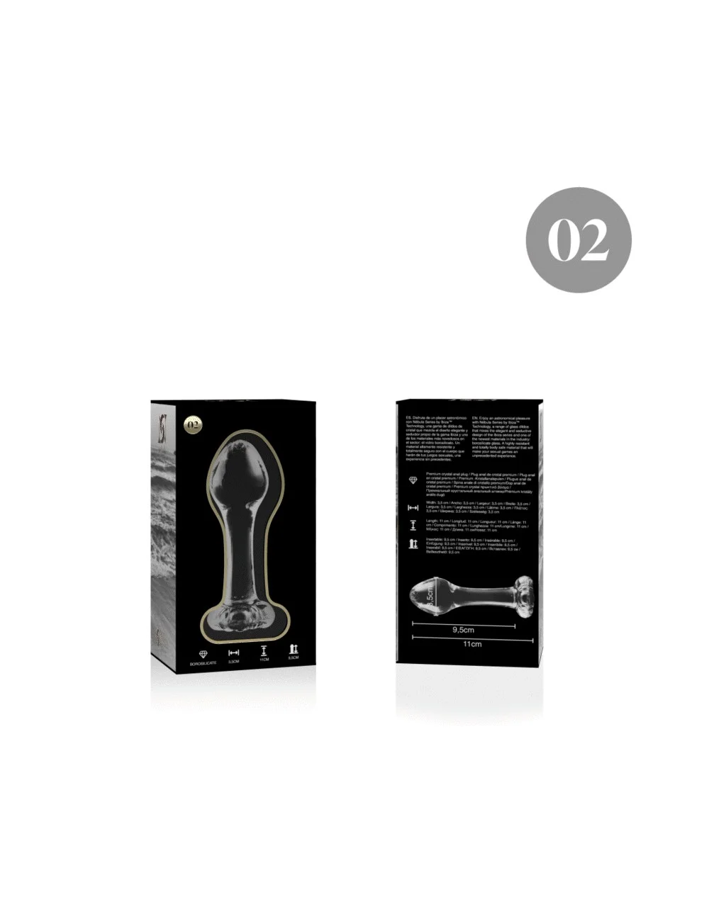 NEBULA SERIES BY IBIZA - PLUG ANAL MODÈLE 2 VERRE BOROSILICATE CLAIR 11 CM -O- 3.5 CM NEBULA SERIES BY IBIZA - PLUG ANAL MODÈLE 2 VERRE BOROSILICATE CLAIR 11 CM -O- 3.5 CM