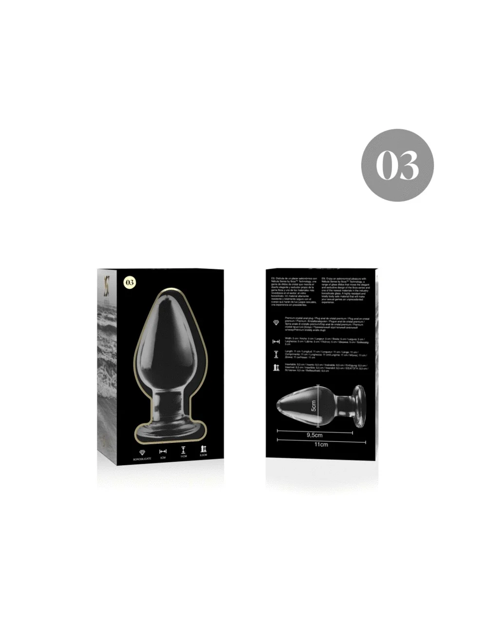 NEBULA SERIES BY IBIZA - PLUG ANAL MODÈLE 3 VERRE BOROSILICATE TRANSPARENT 11 CM -O- 5 CM NEBULA SERIES BY IBIZA - PLUG ANAL MODÈLE 3 VERRE BOROSILICATE TRANSPARENT 11 CM -O- 5 CM