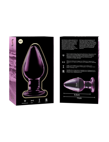 NEBULA SERIES BY IBIZA - PLUG ANAL MODÈLE 3 VERRE BOROSILICATE ROSE 11 CM -O- 5 CM