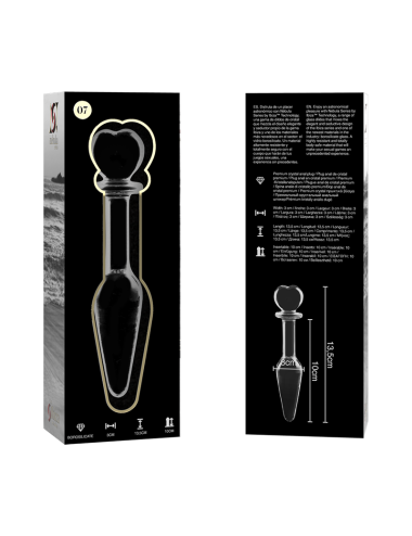 NEBULA SERIES BY IBIZA - PLUG ANAL MODÈLE 7 VERRE BOROSILICATE CLAIR 13.5 CM -O- 3 CM