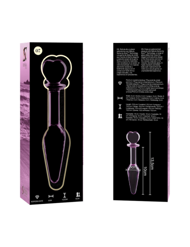 NEBULA SERIES BY IBIZA - PLUG ANAL MODÈLE 7 VERRE BOROSILICATE ROSE 13.5 CM -O- 3 CM