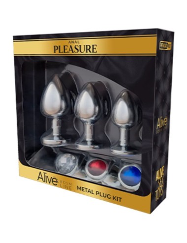 ALIVE - KIT DE PLAISIR ANAL 3 PLUG MÉTAL