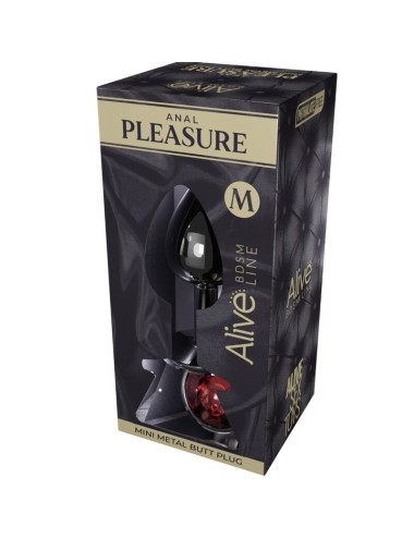 ALIVE - MINI PLUG DE PLAISIR ANAL MÉTAL ROUGE TAILLE M