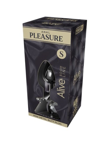 ALIVE - MINI PLUG DE PLAISIR ANAL MÉTAL NOIR TAILLE S