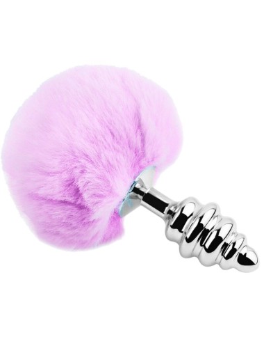 ALIVE - PLUG DE PLAISIR ANAL SPIRAL MÉTAL FLUFFY VIOLET TAILLE S