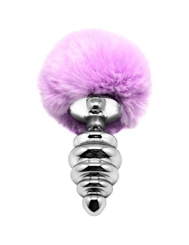 ALIVE - PLUG DE PLAISIR ANAL SPIRAL MÉTAL FLUFFY VIOLET TAILLE S