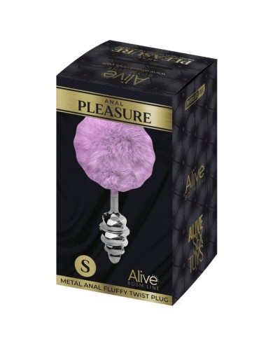 ALIVE - PLUG DE PLAISIR ANAL SPIRAL MÉTAL FLUFFY VIOLET TAILLE S
