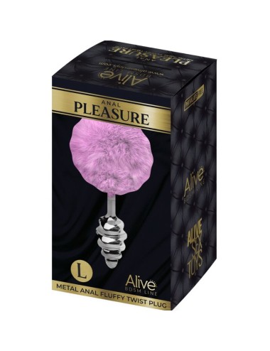ALIVE - PLUG DE PLAISIR ANAL SPIRAL METAL FLUFFY VIOLET TAILLE L