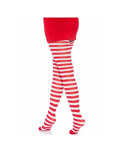 LEG AVENUE - COLLANTS  RAYURES BLANC/ROUGE