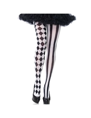 LEG AVENUE - COLLANTS ARLEQUIN NOIR/BLANC