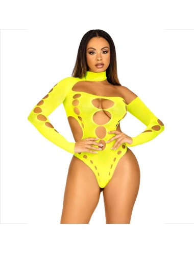 LEG AVENUE - BODY SANS COUTURES AVEC STRING JAUNE