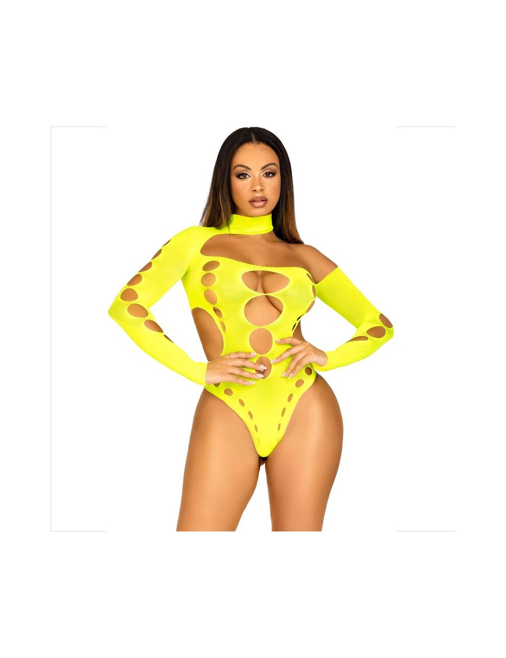LEG AVENUE - BODY SANS COUTURES AVEC STRING JAUNE LEG AVENUE - BODY SANS COUTURES AVEC STRING JAUNE