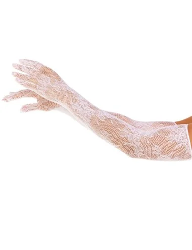 LEG AVENUE - GANTS FLEURS ROUGES BLANCS