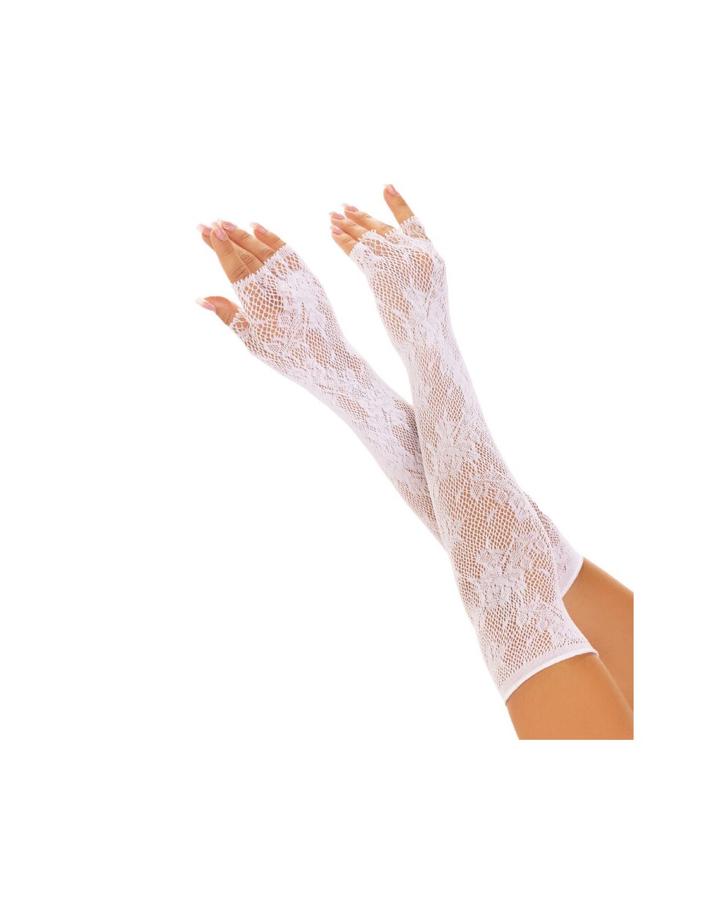 LEG AVENUE - GANTS SANS DOIGTS RESEAU FLORAL BLANCS LEG AVENUE - GANTS SANS DOIGTS RESEAU FLORAL BLANCS