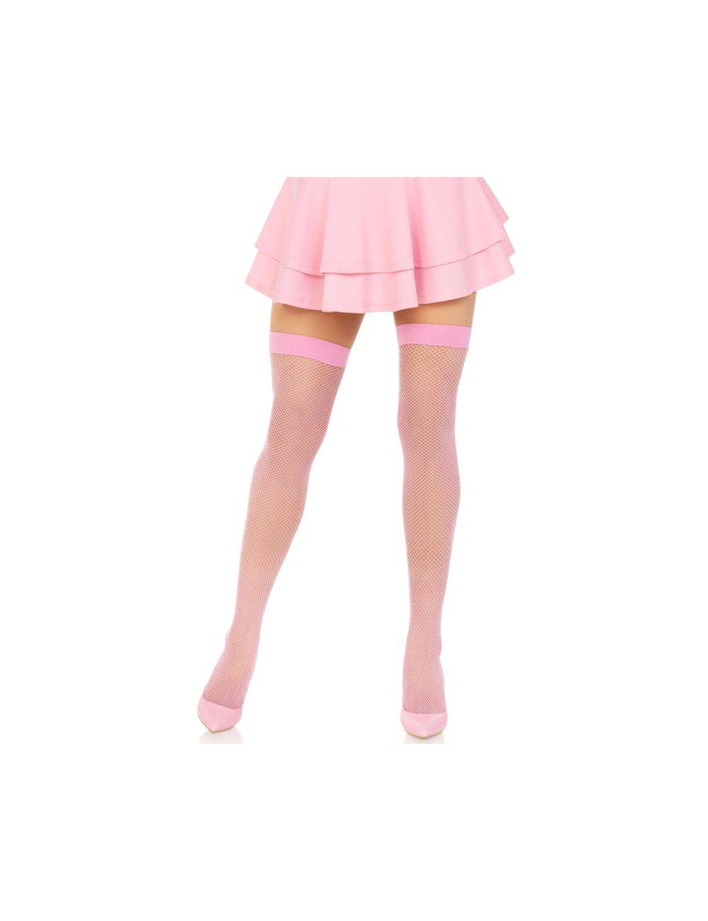 LEG AVENUE - BAS CUISSES RÉSILLE ROSE