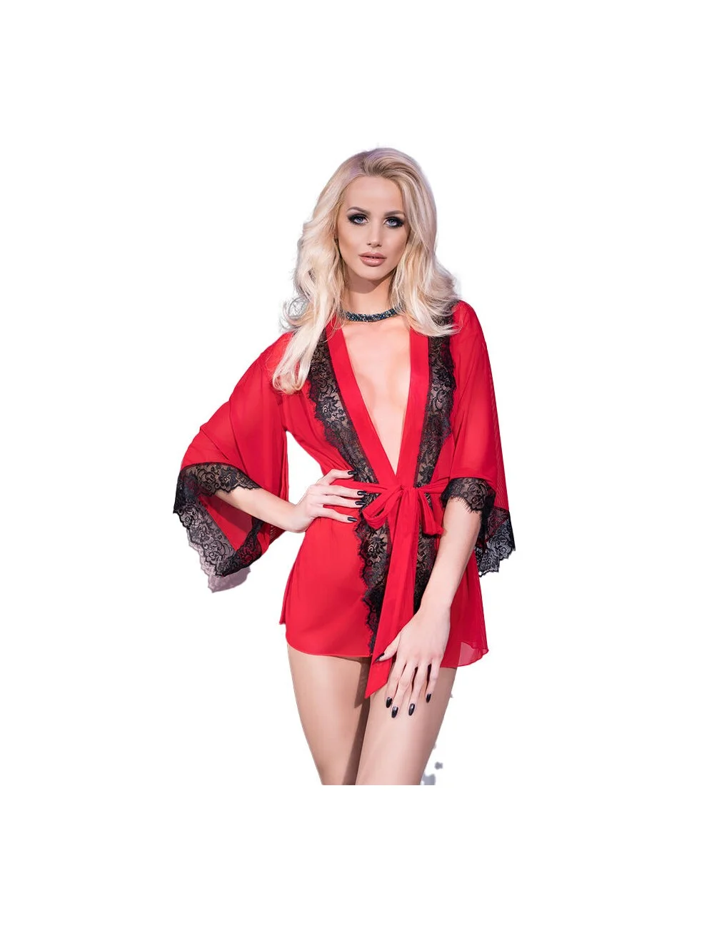 CHILIROSE - CR 4113 PEGNOIR ROUGE S/M CHILIROSE - CR 4113 PEGNOIR ROUGE S/M