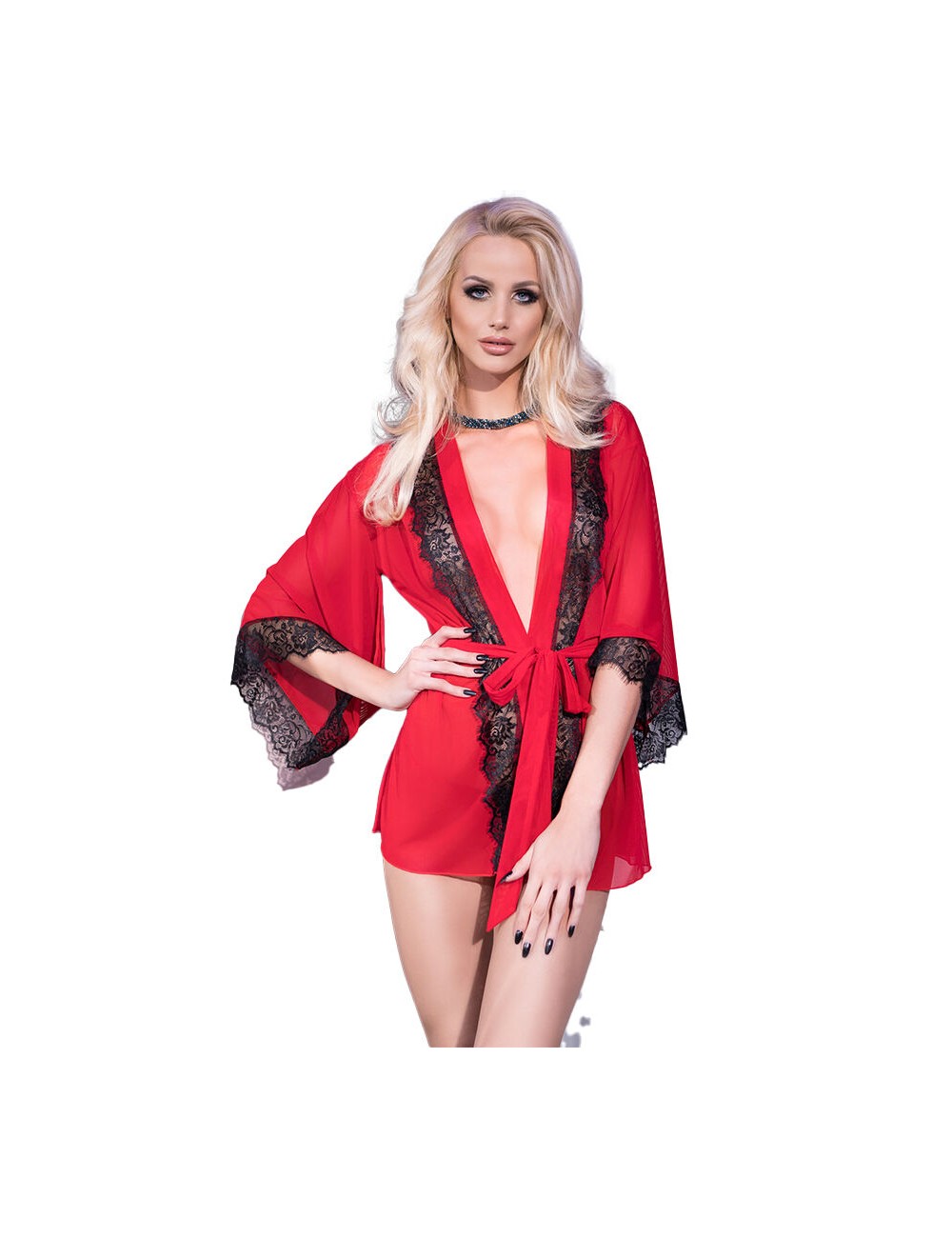 CHILIROSE - CR 4113 PEGNOIR ROUGE L/XL CHILIROSE - CR 4113 PEGNOIR ROUGE L/XL