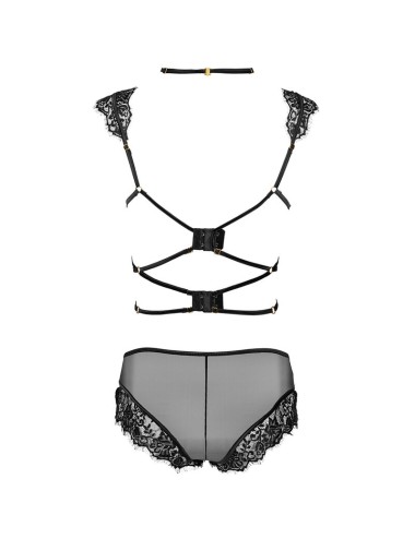 LIVCO CORSETTI FASHION - PALMENOM LC 90614 SOUTIEN-GORGE + CULOTTE NOIR L/XL