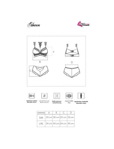 LIVCO CORSETTI FASHION - PALMENOM LC 90614 SOUTIEN-GORGE + CULOTTE NOIR L/XL
