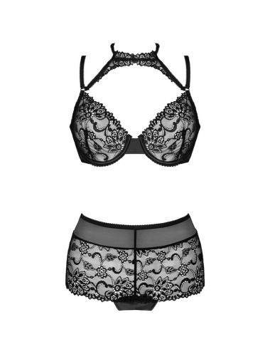 LIVCO CORSETTI FASHION - LINERA FOR THE SENSES COLLECTION SOUTIEN-GORGE + CULOTTE NOIR