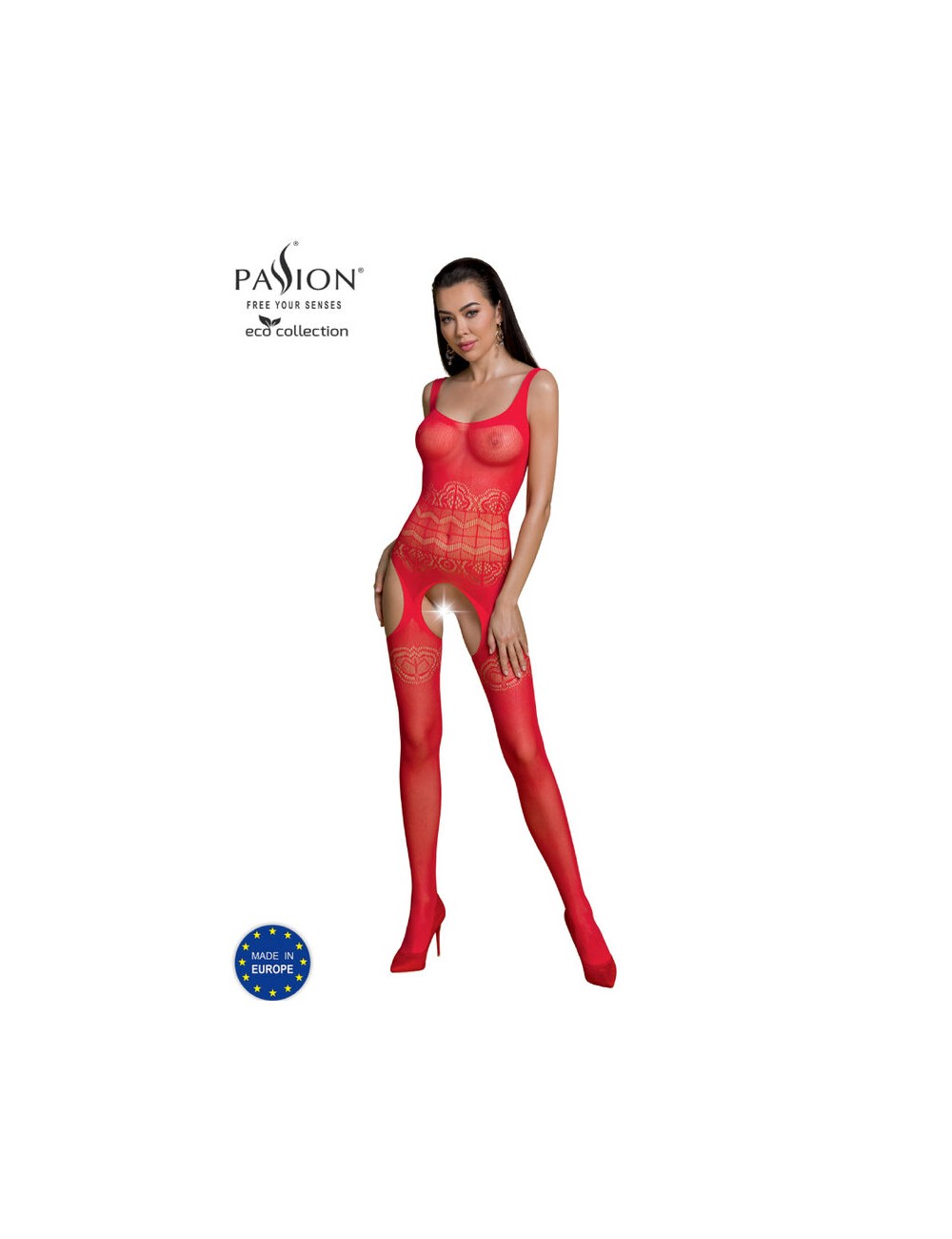 PASSION - BODYSTOCKING ECO COLLECTION ECO BS005 ROUGE