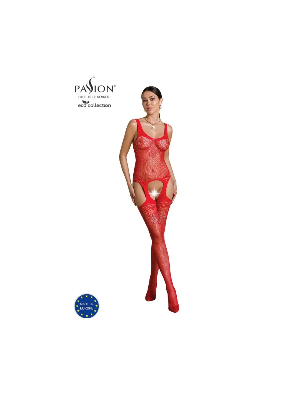 PASSION - BODYSTOCKING ECO COLLECTION ECO BS008 ROUGE PASSION - BODYSTOCKING ECO COLLECTION ECO BS008 ROUGE