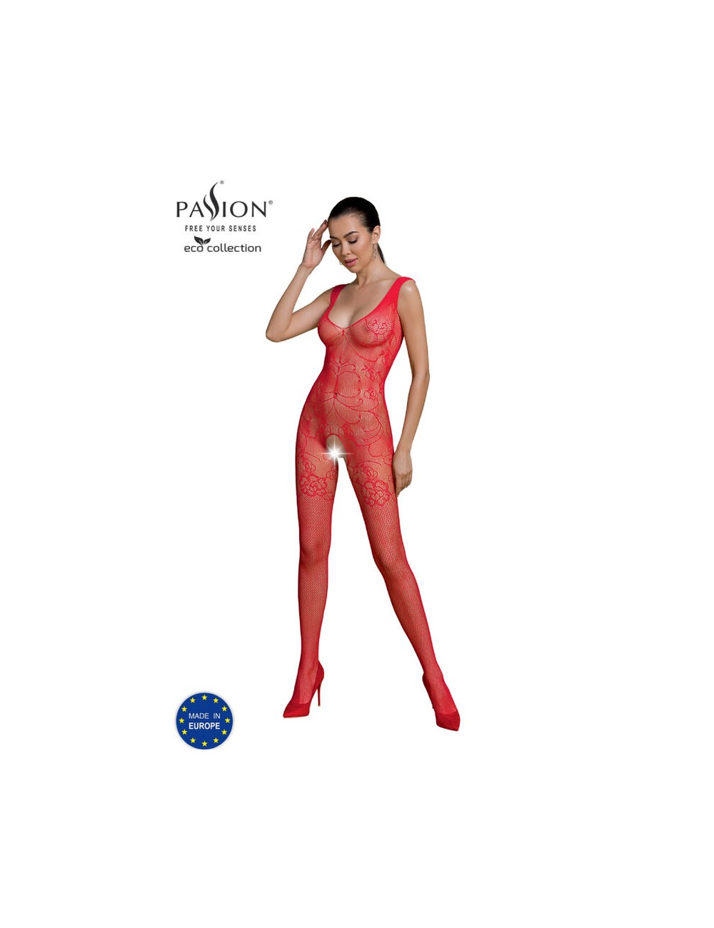 PASSION - BODYSTOCKING ECO COLLECTION ECO BS012 ROUGE PASSION - BODYSTOCKING ECO COLLECTION ECO BS012 ROUGE