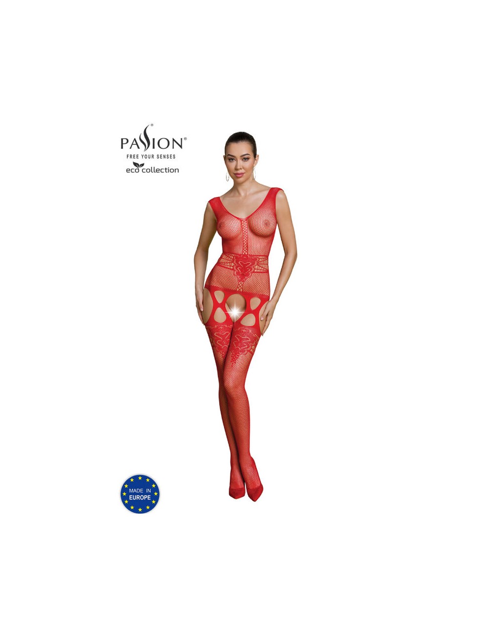PASSION - BODYSTOCKING ECO COLLECTION ECO BS014 ROUGE