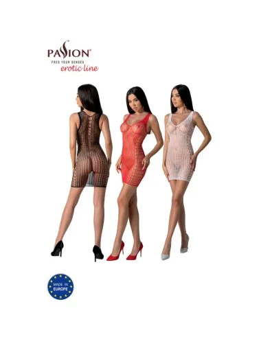 PASSION - BS097 BODYSTOCKING ROUGE TAILLE UNIQUE