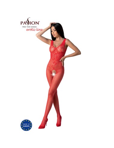 PASSION - BS098 BODYSTOCKING ROUGE TAILLE UNIQUE