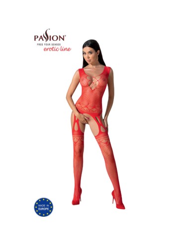 PASSION - BS099 BODYSTOCKING ROUGE TAILLE UNIQUE