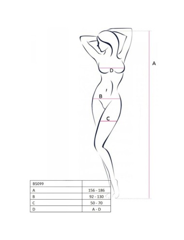 PASSION - BS099 BODYSTOCKING BLANC TAILLE UNIQUE