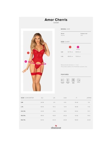 OBSESSIVE - CORSET ET TANGA AMOR CHERRIS S/M