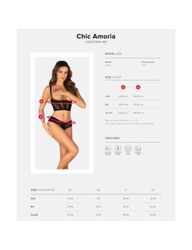 OBSESSIVE - ENSEMBLE CHIC AMORIA 2 PIÈCES CUPLESS XL/XXL
