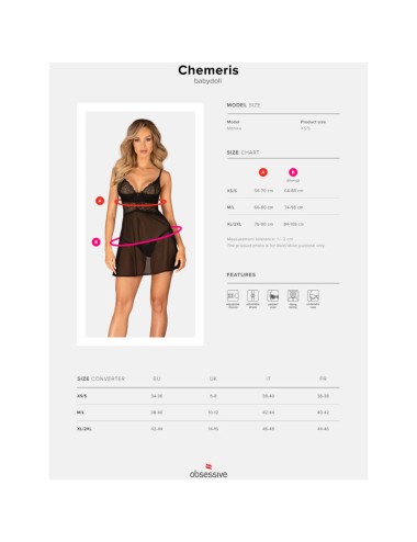OBSESSIVE - ENSEMBLE CHEMERIS BADYDOLL & THONG XL/XXL