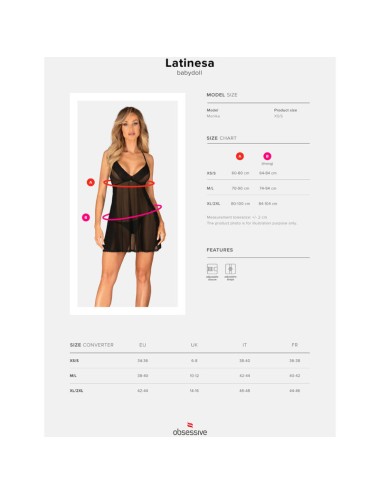 OBSESSIVE - LATINESA BABYDOLL & STRING XL/XXL