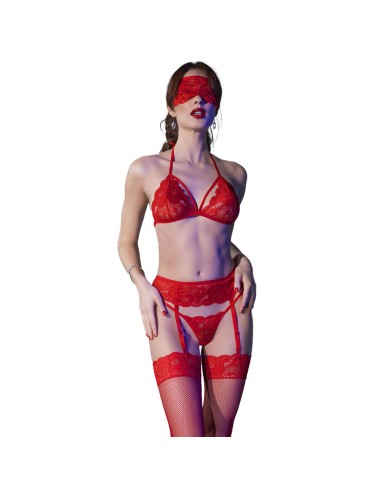 CHILIROSE - CR 4467 ENSEMBLE QUATRE PIÈCES ROUGE S/M