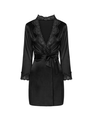 LIVCO CORSETTI FASHION - JACQUELINE LC 90249 ROBE DE CHAMBRE + CHEMISE + CULOTTE NOIR L/XL