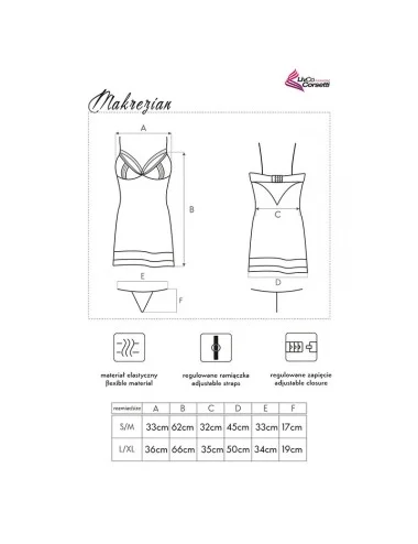 LIVCO CORSETTI FASHION - CHEMISE + CULOTTE MAKREZIAN LC 90545 NOIR L/XL