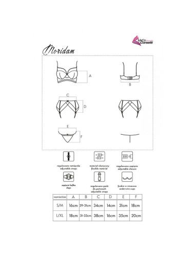 LIVCO CORSETTI FASHION - MORIDAM LC 90552 SOUTIEN-GORGE + JARRETIÈRE + CULOTTE NÉGRO