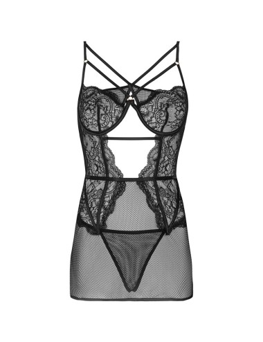 LIVCO CORSETTI FASHION - CHEMISE + CULOTTE BARIRIN LC 90633 NOIR