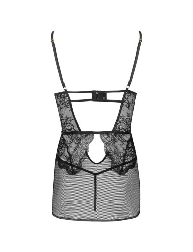 LIVCO CORSETTI FASHION - BARIRIN LC 90633 CHEMISE + CULOTTE NOIR L/XL