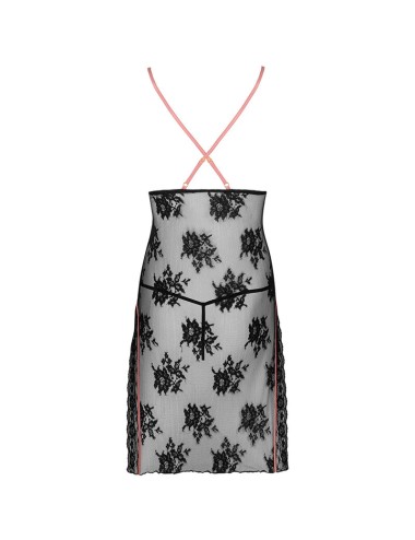 LIVCO CORSETTI FASHION - KARONIN LC 90628 CHEMISE + CULOTTE NOIR L/XL