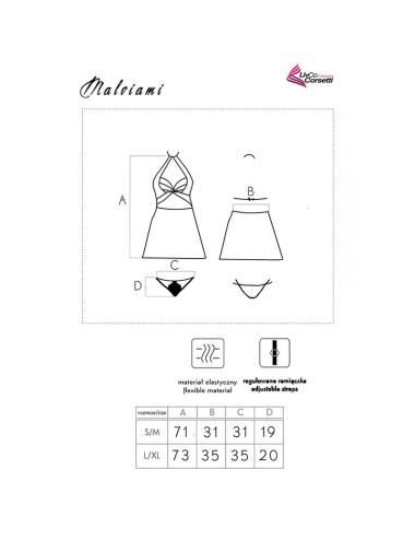 LIVCO CORSETTI FASHION - MALVIAMI LC 90625 CHEMISE + CULOTTE NOIR
